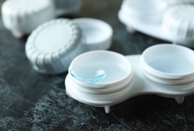 Concept of contact lenses for eyes, health care
